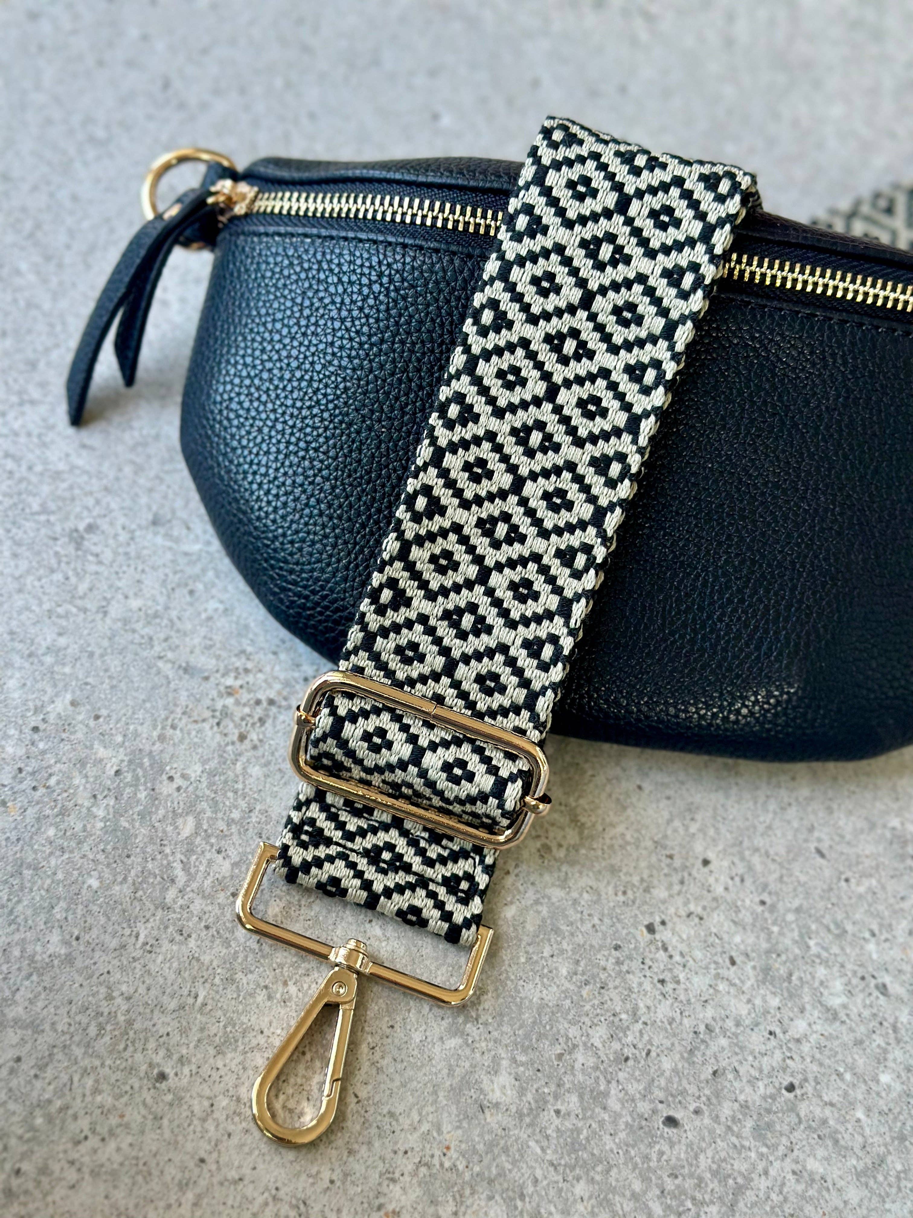 Black & Cream hand bag Bag Strap