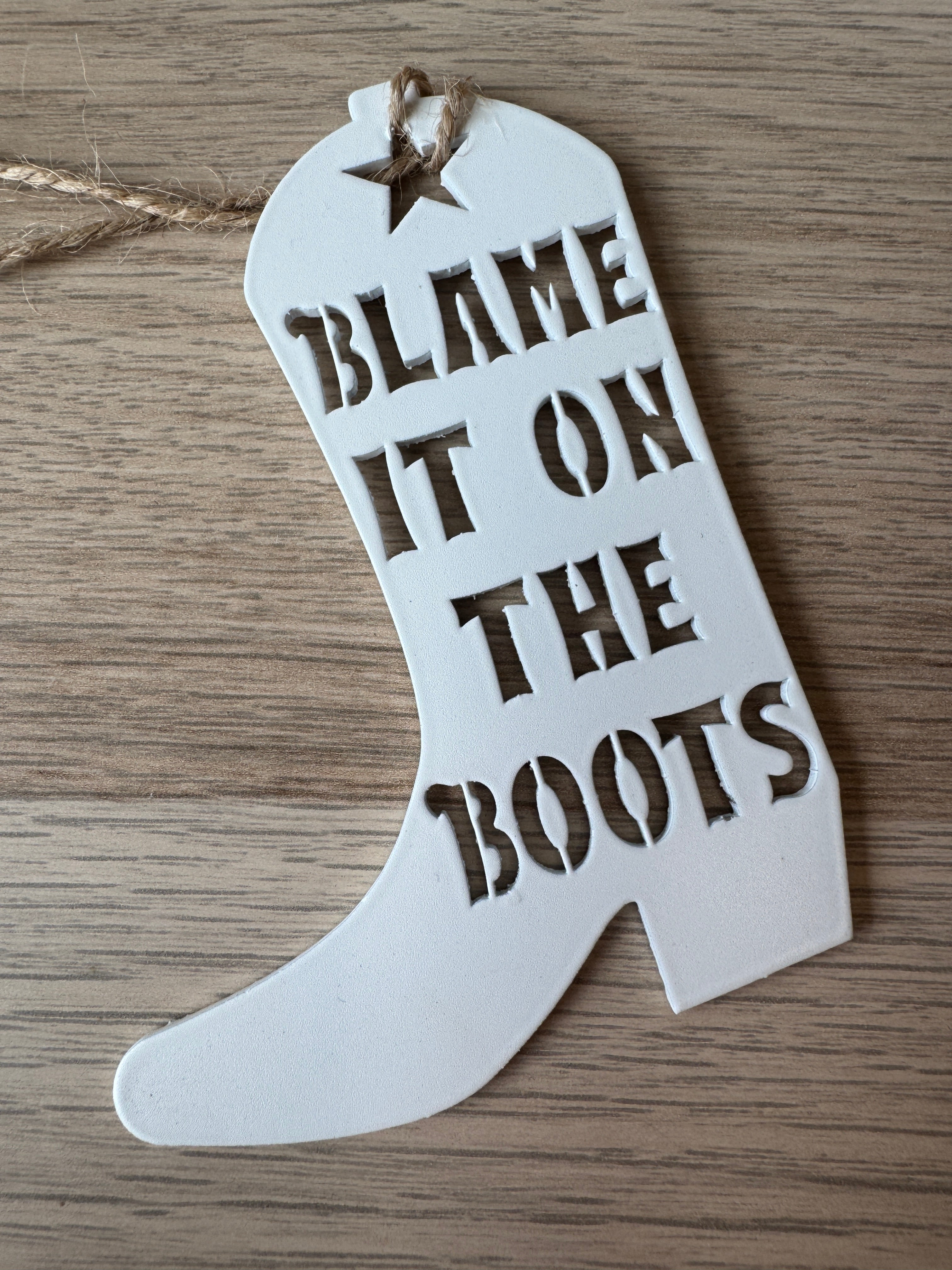 Blame it on the Boots ornaments