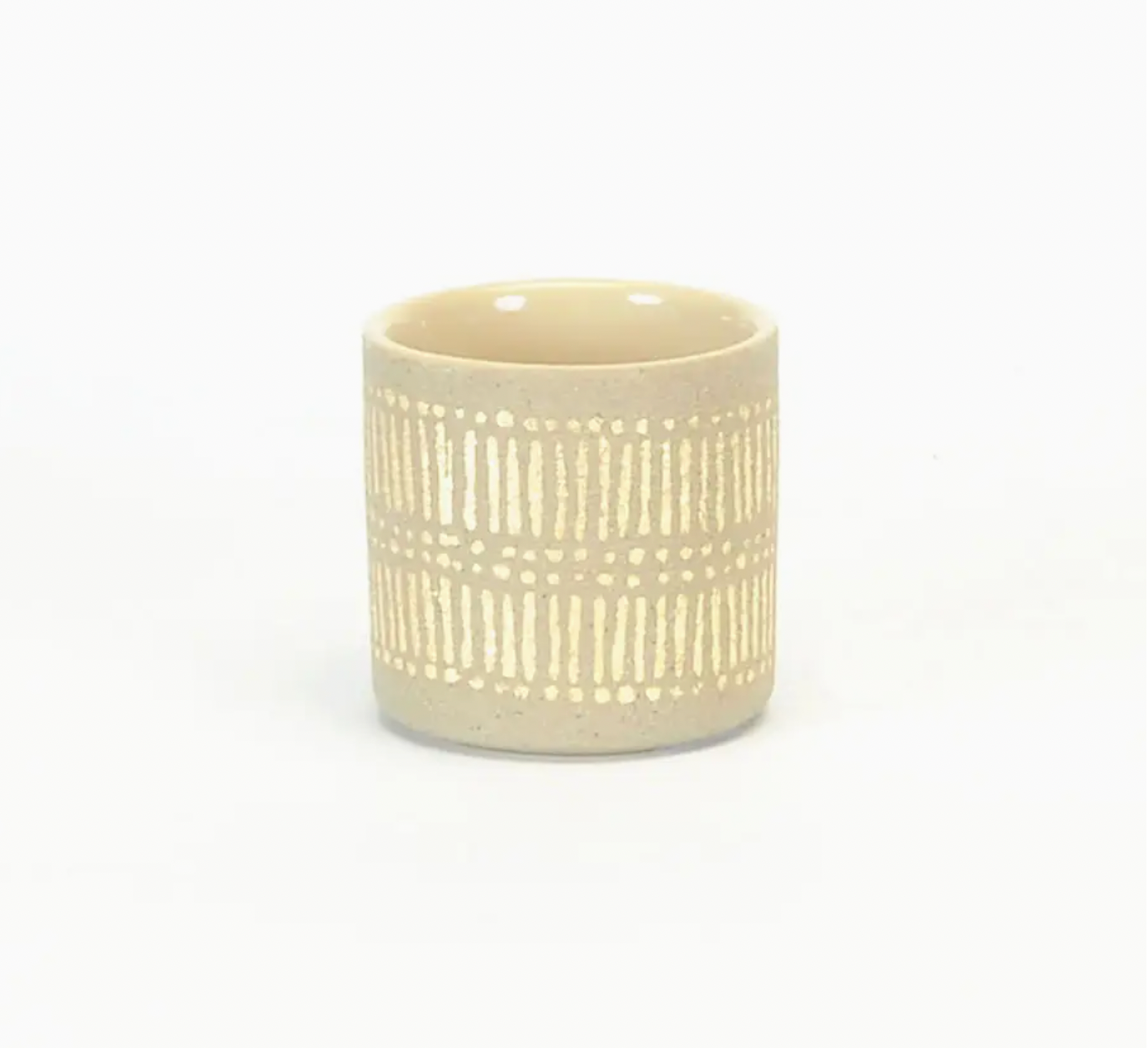 Ceramic Pot Gold Metallic Pattern