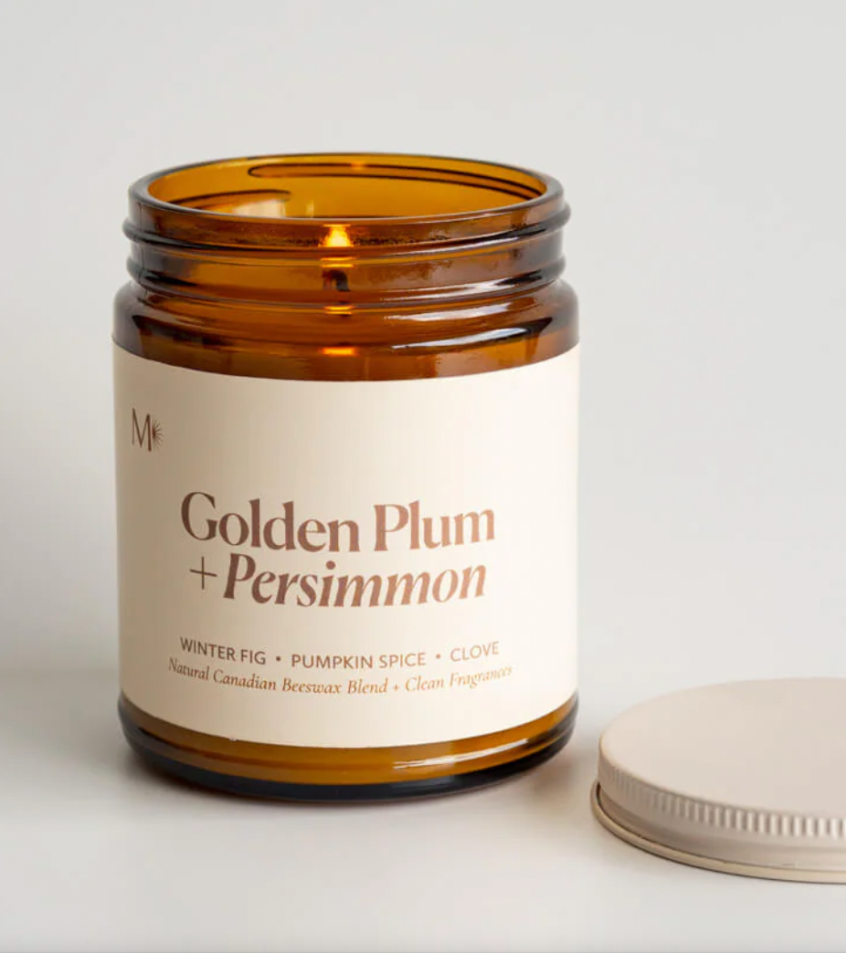 Golden Plum + Persimmon Canadian Beeswax Candle