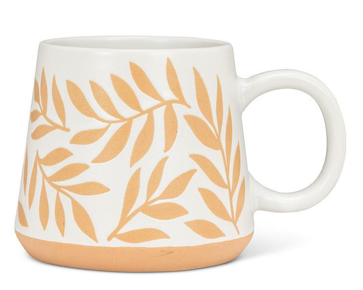 Oversize Mug with Leaves
