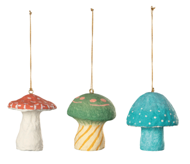 Mushroom Gems Mache Christmas Tree Ornament