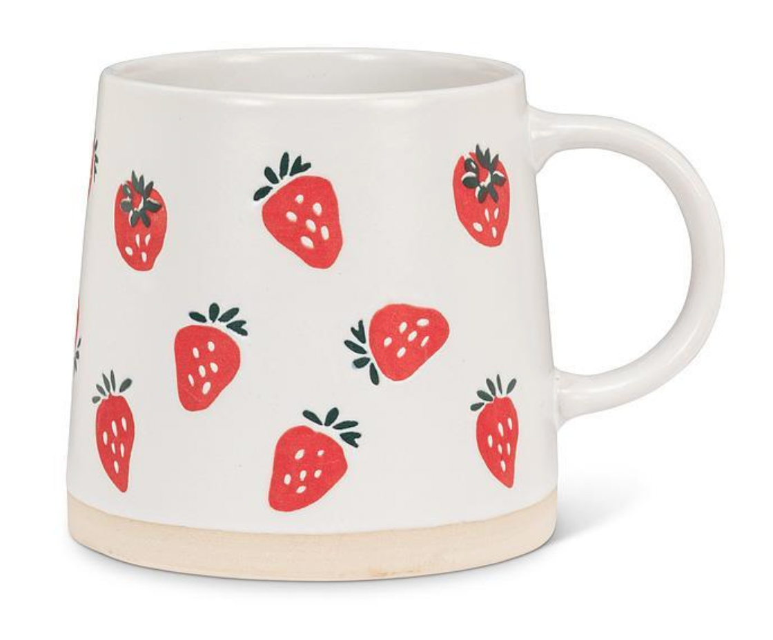 Wide Base Mug w/Strawberries