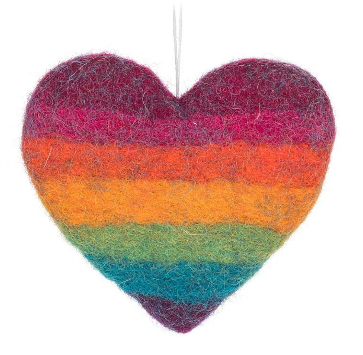 Rainbow Stripe Heart Ornament