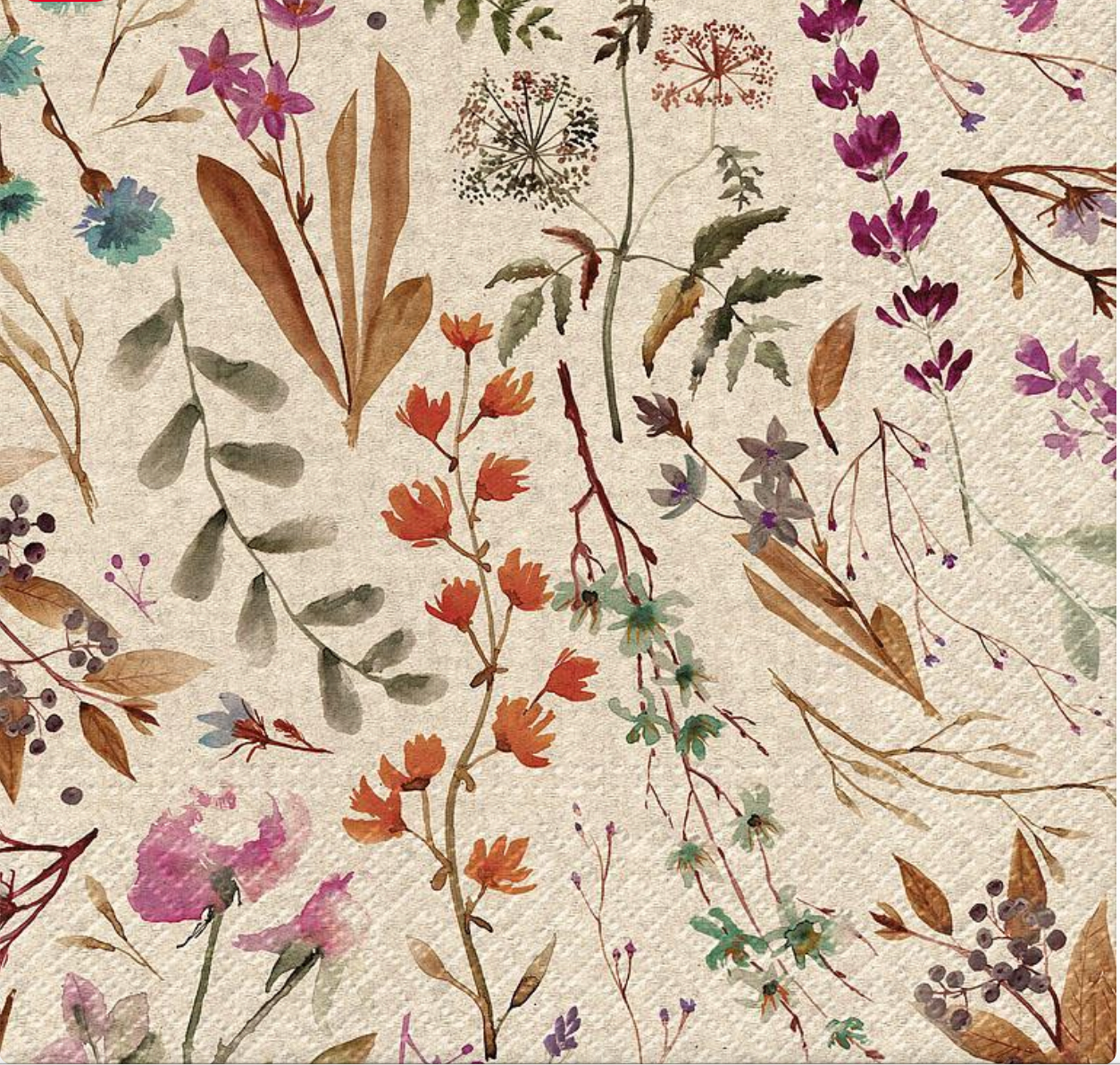 Dried Floral Bouquet Napkins