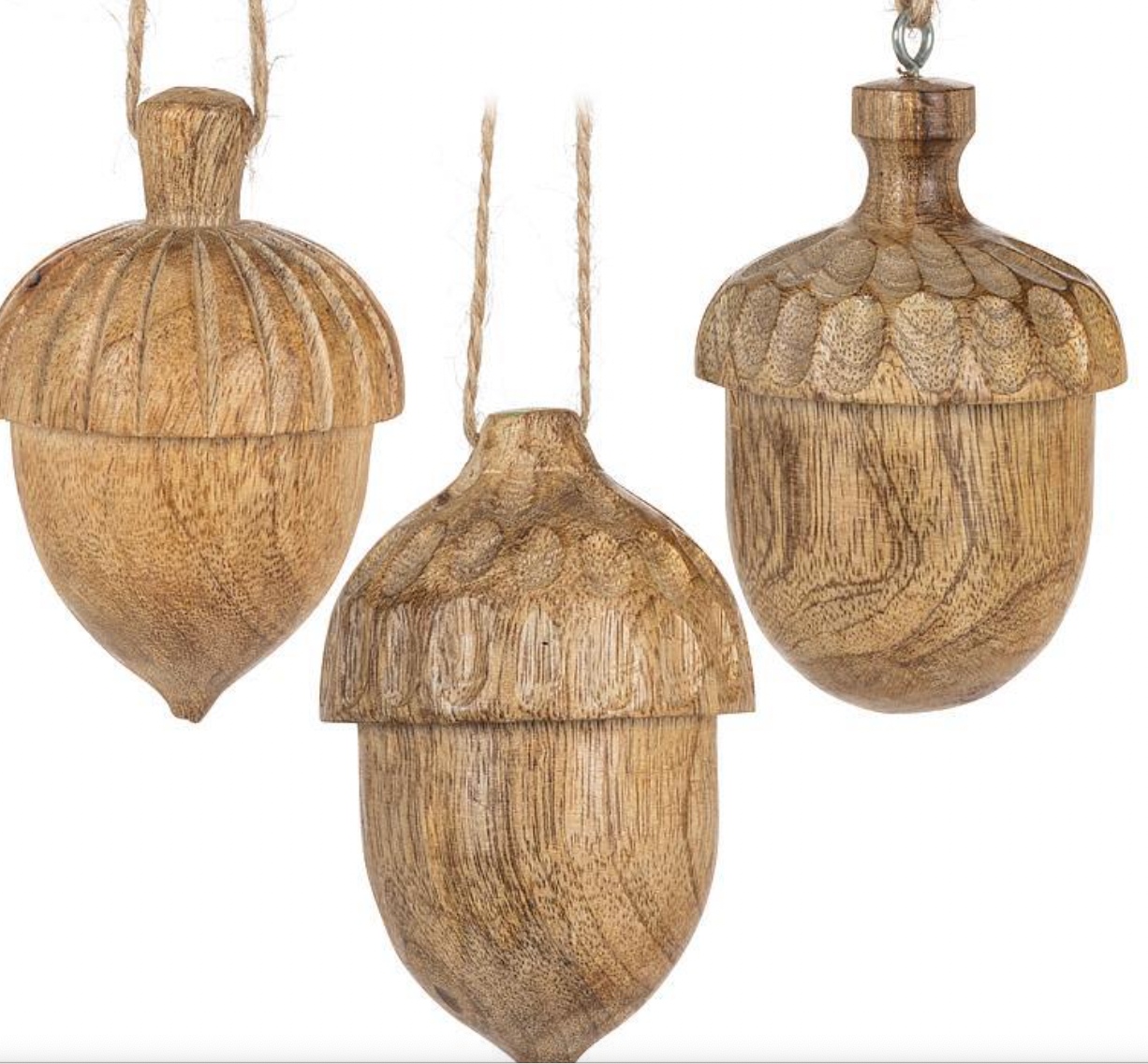 Carved Acorn Ornaments