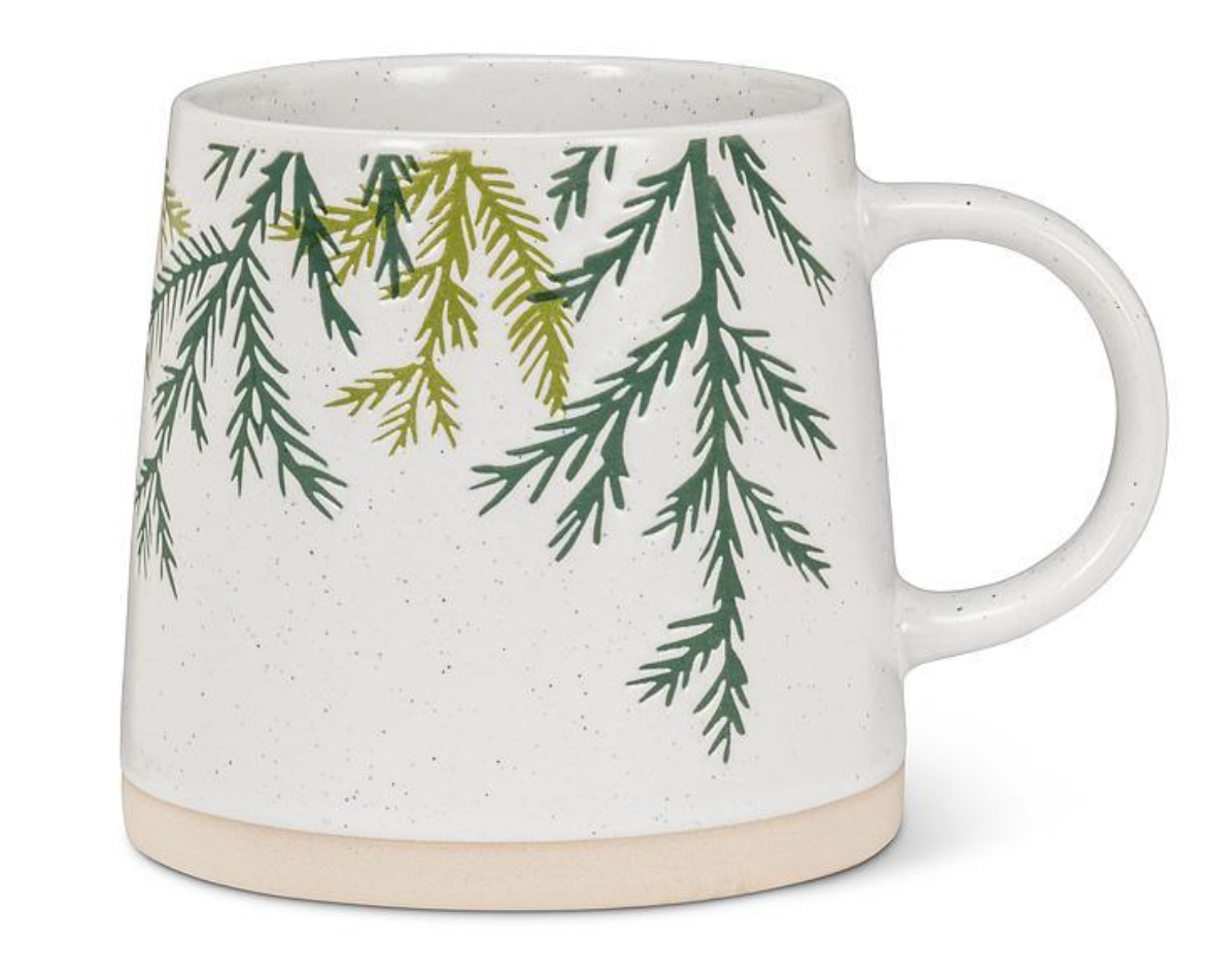 Wide Base Mug with Cedar Branches