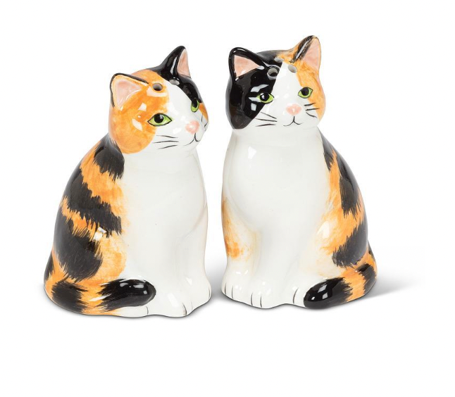 Sitting Tabby Cat Salt & Pepper Shakers