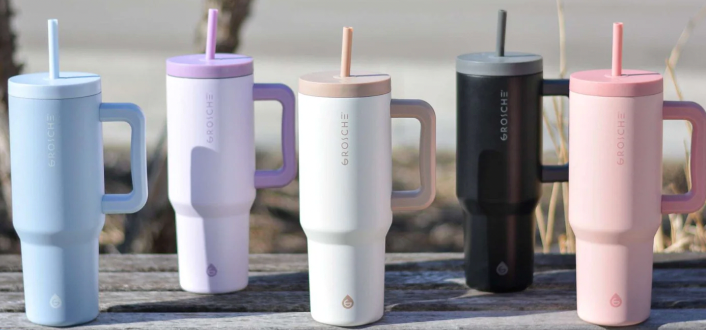 ASPEN Insulated Tumbler with Handle and Straw, 40oz