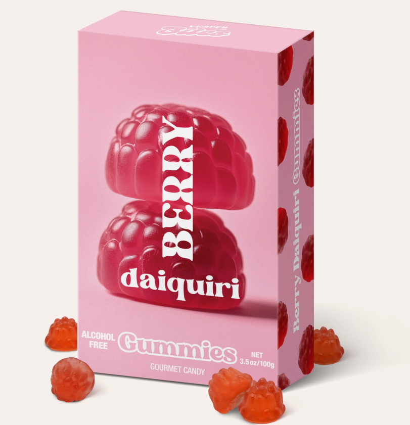 Berry Daiquiri Gummies, Chewy Candies, Alcohol-Free