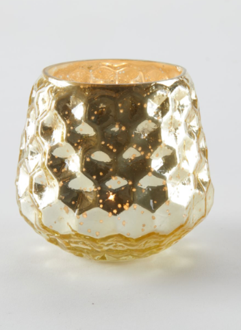 Gold Mercury Glass Tapered Candle Holder