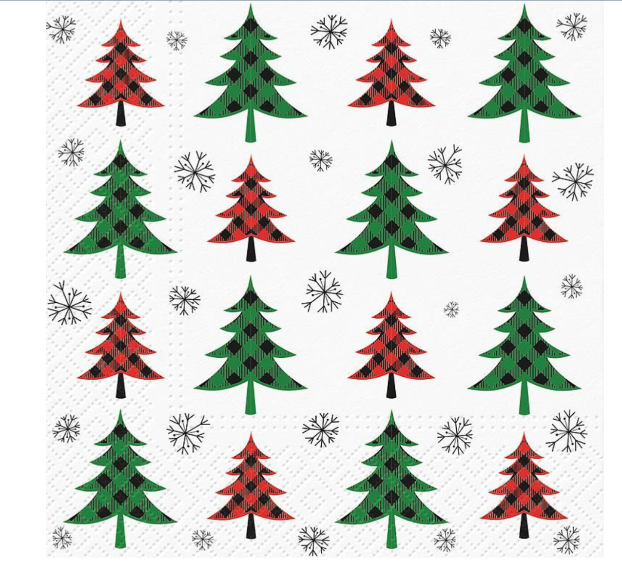 Luncheon Checked Tree Napkins. Pack of 20