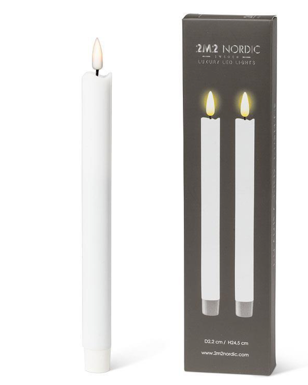 LED Taper Candle. Set of 2 - Warm White