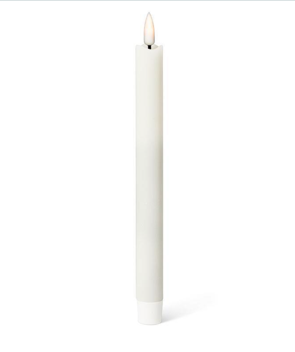 LED Taper Candle. Set of 2 - WHITE