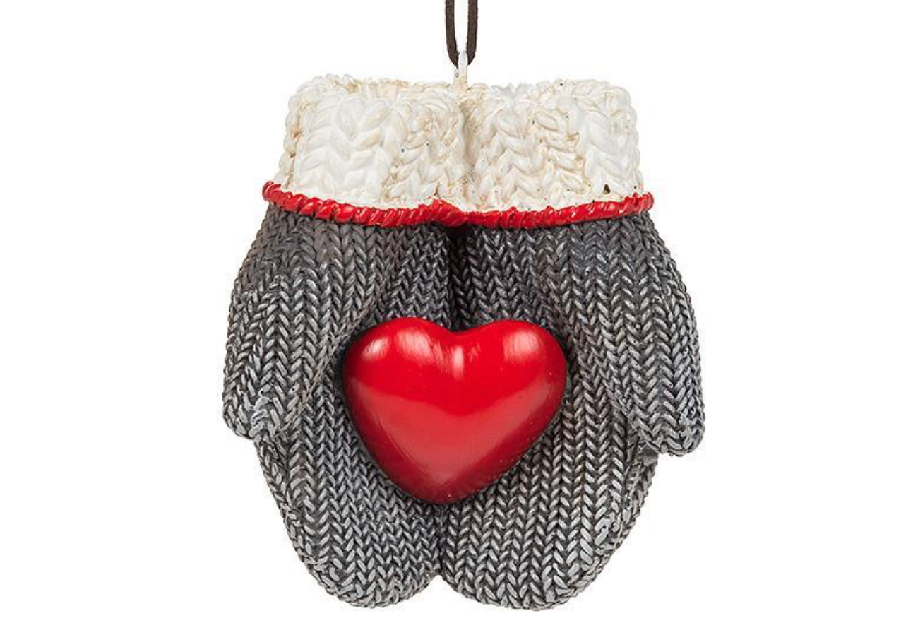 Mittens with Heart Ornament