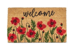 Red Poppies Welcome Doormat