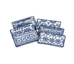 Small Blue and White Rectangle Dish