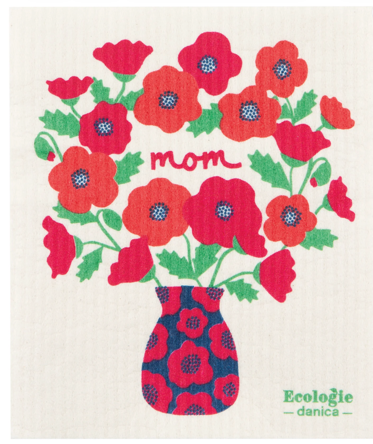 Poppy Bouquet Swedish Dishcloth