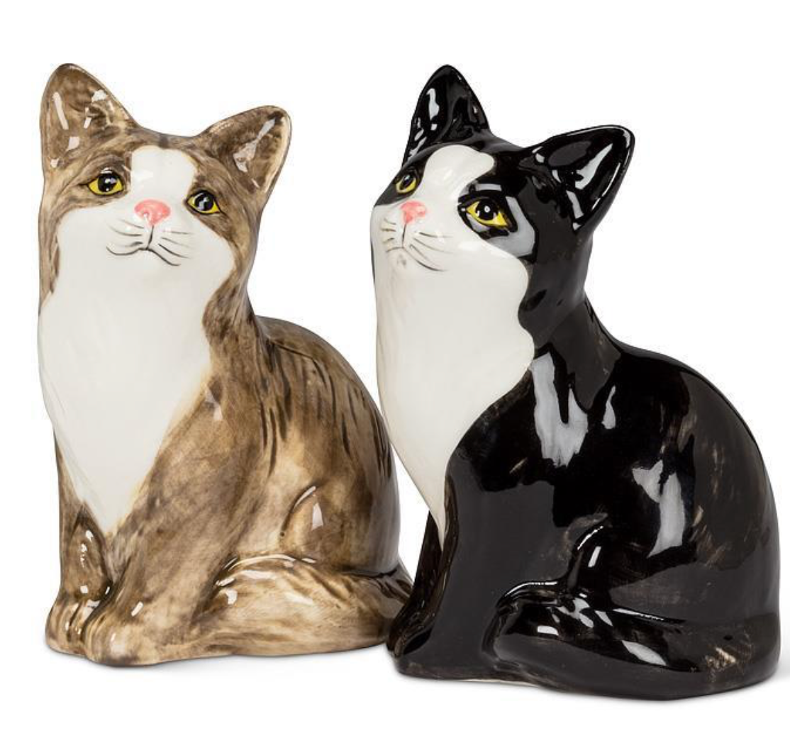 Sitting Cat Pair Salt & Pepper
