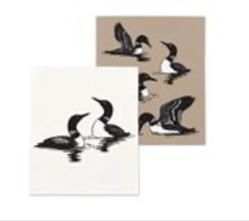 Swedish Dishcloth with Loons