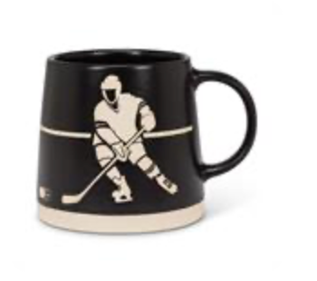 Wide Base Mug With Hockey Players