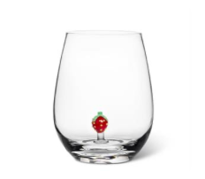 Strawberry Icon Stemless Wine Glass