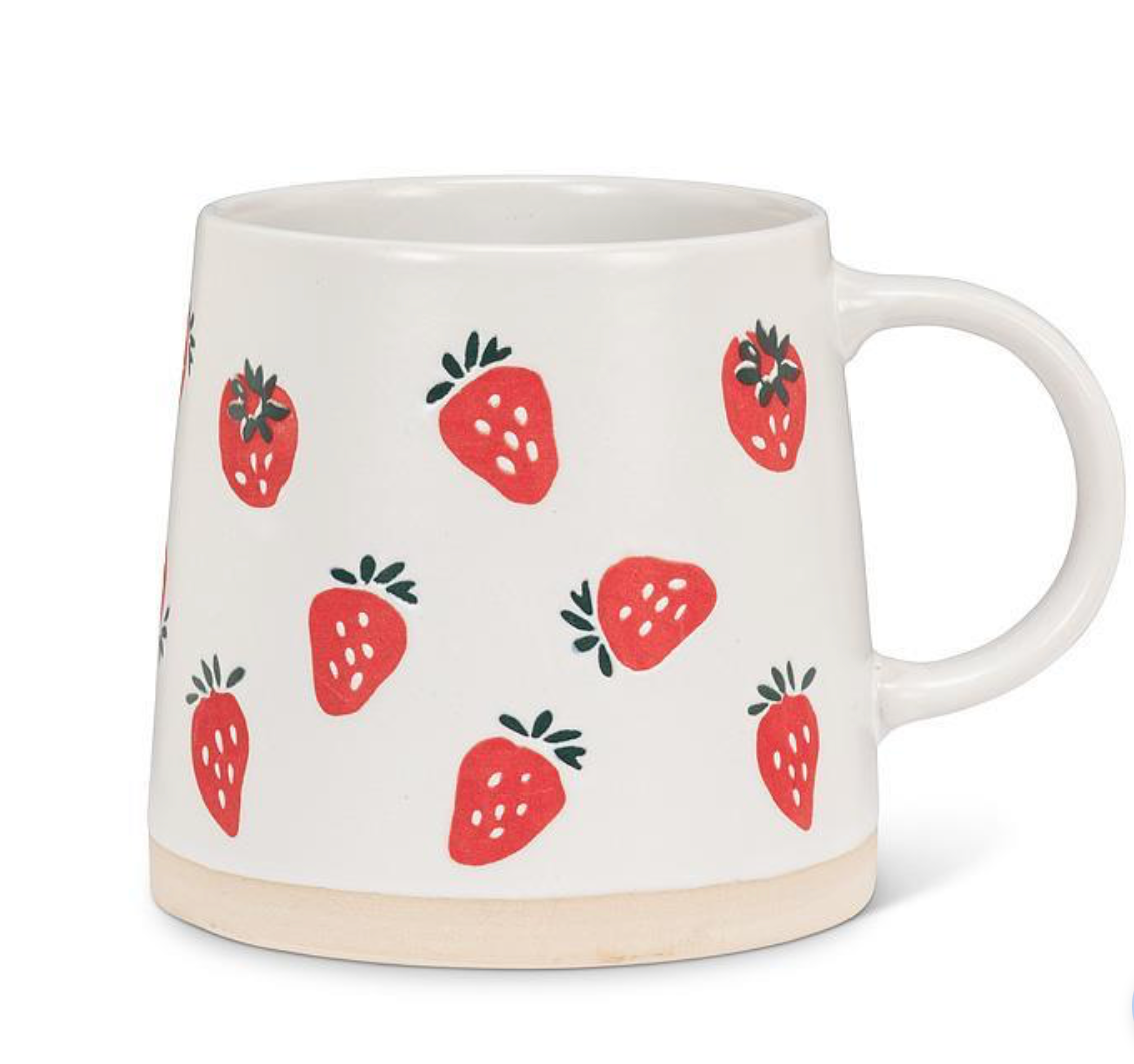 Wide Base Mug with Strawberries