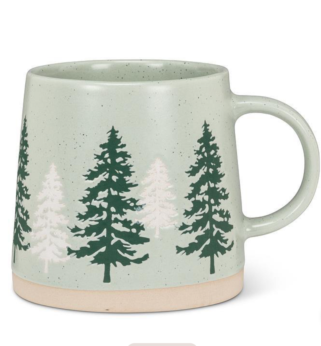 Wide Base Mug with Pine Trees