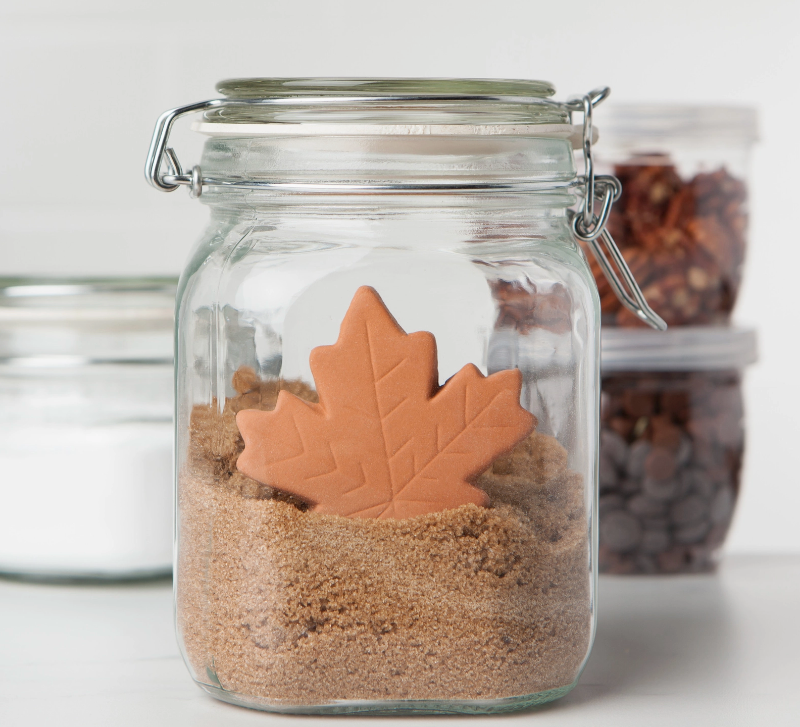 Maple Leaf Terracotta Sugar Saver