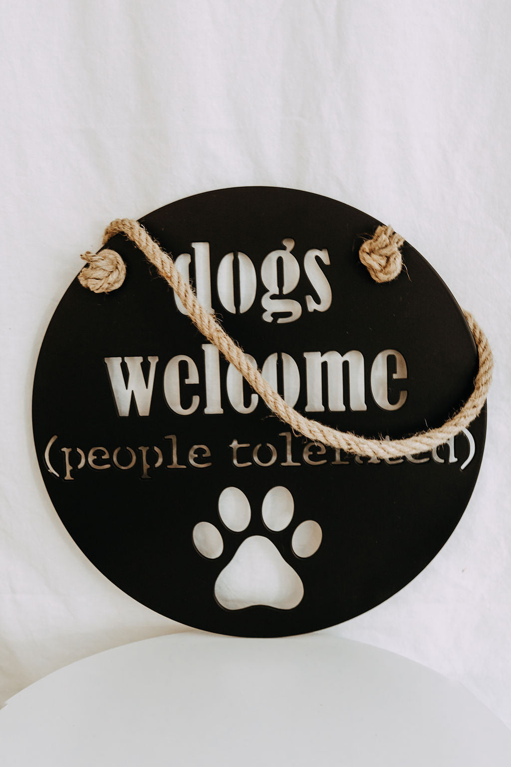 Dogs Welcome (People Tolerated) Plaque - IRONIK Original
