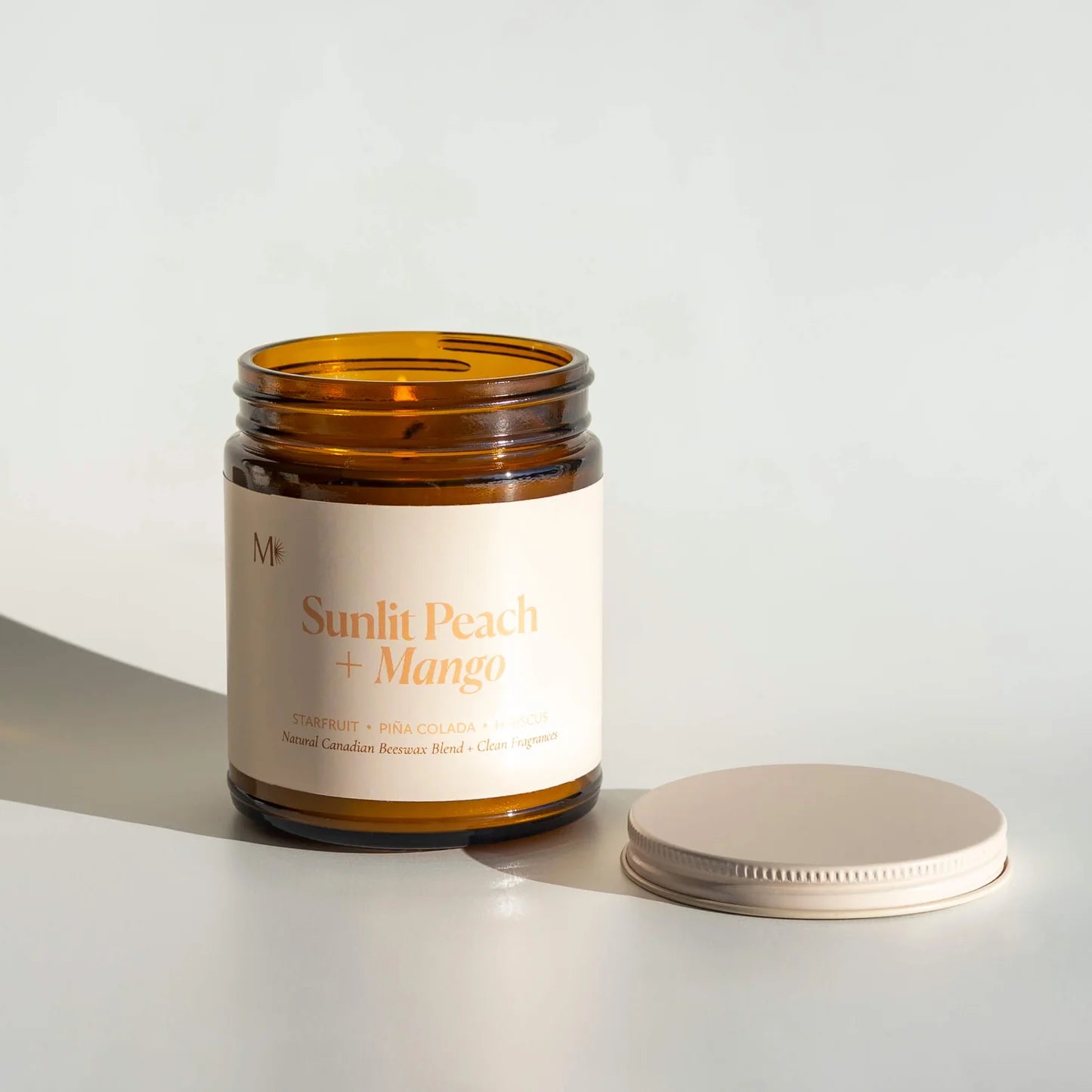Sunlit Peach + Mango Beeswax Candle