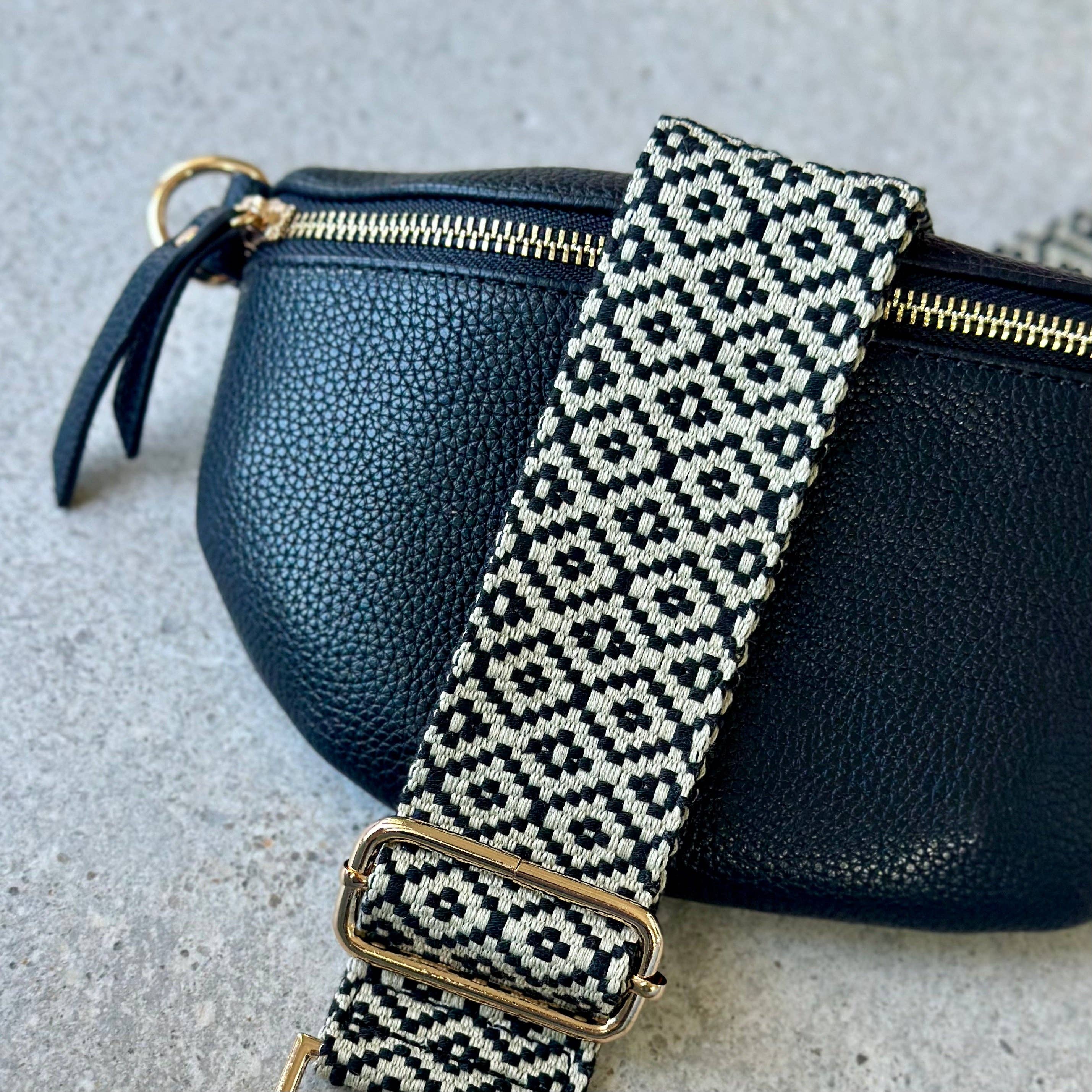 Black & Cream hand bag Bag Strap