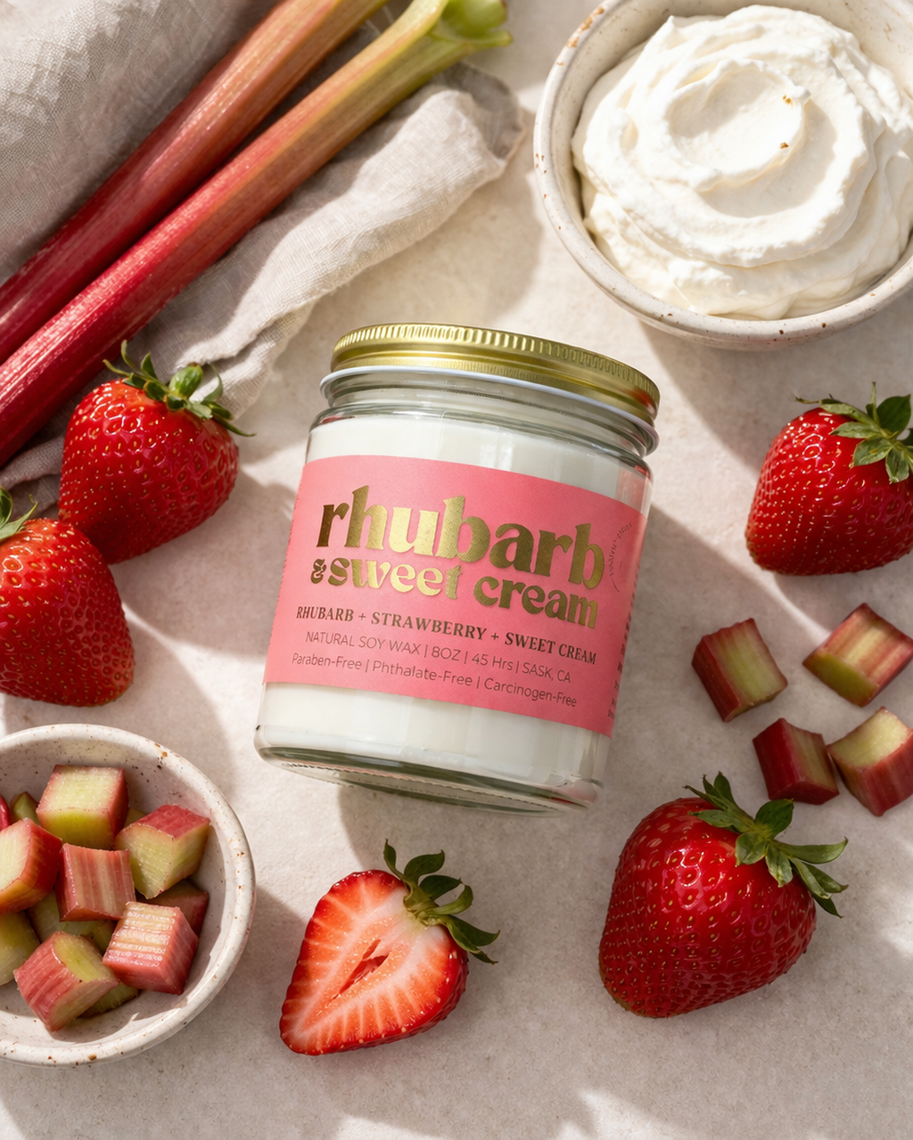 RHUBARB & SWEET CREAM | SUMMER CANDLE