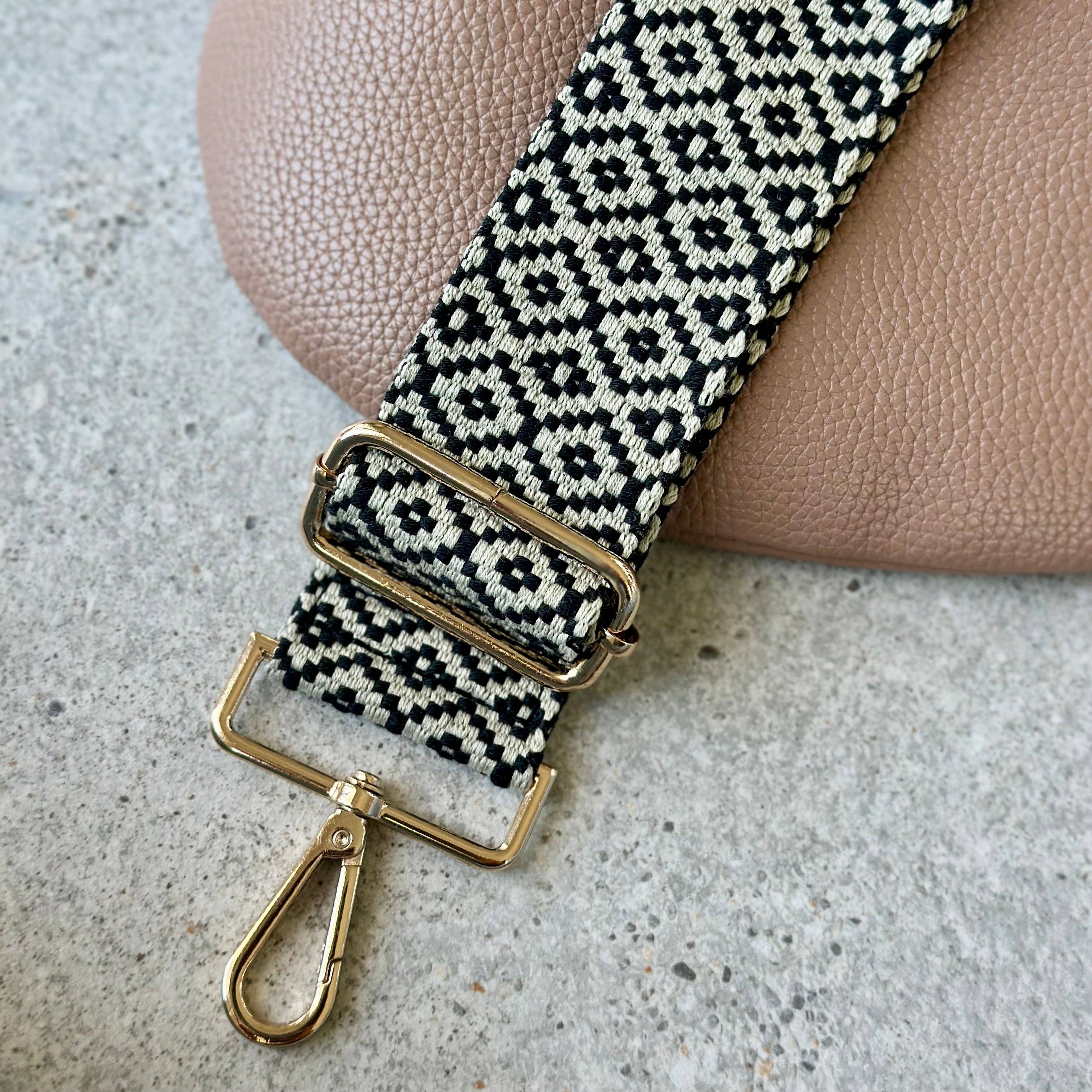 Black & Cream hand bag Bag Strap