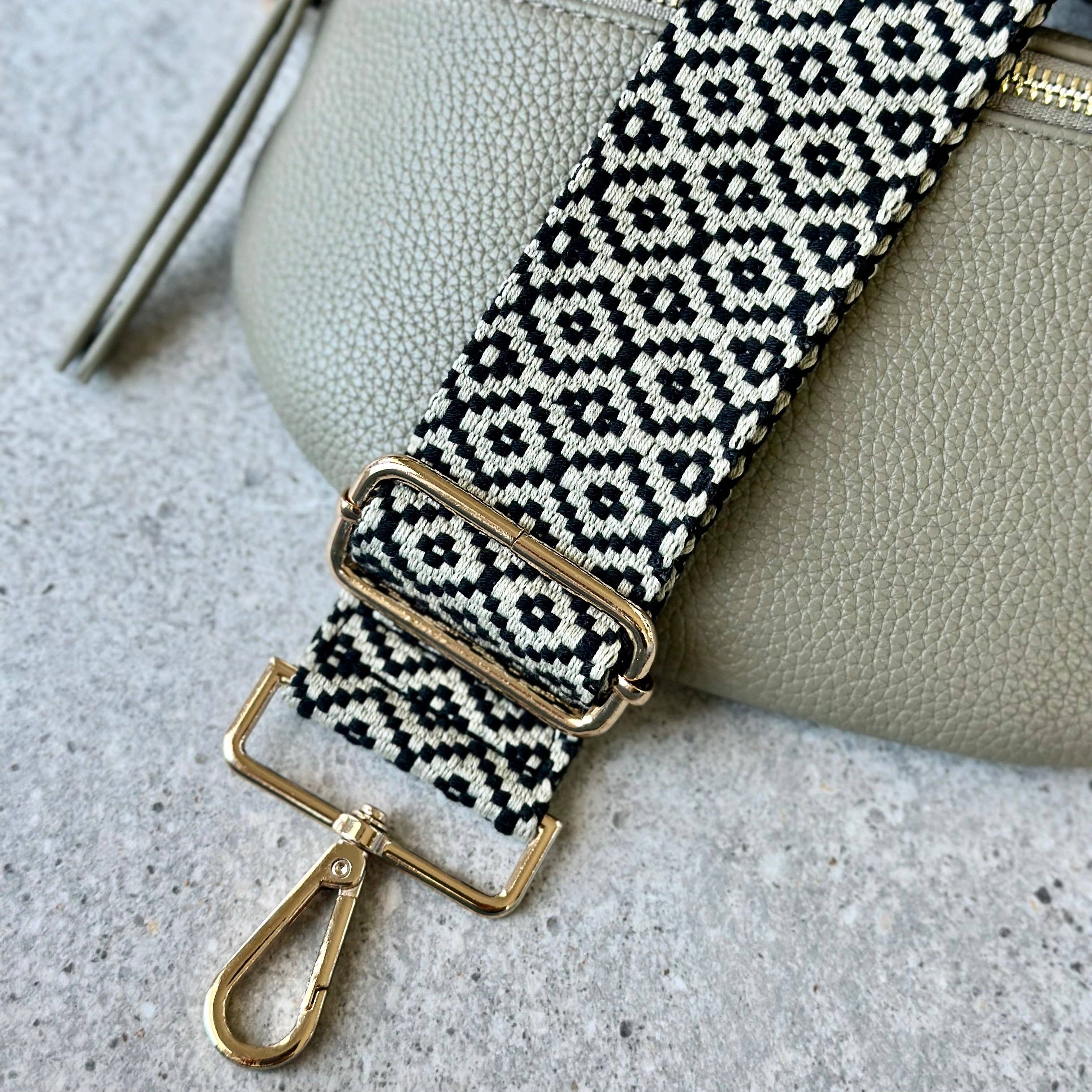 Black & Cream hand bag Bag Strap