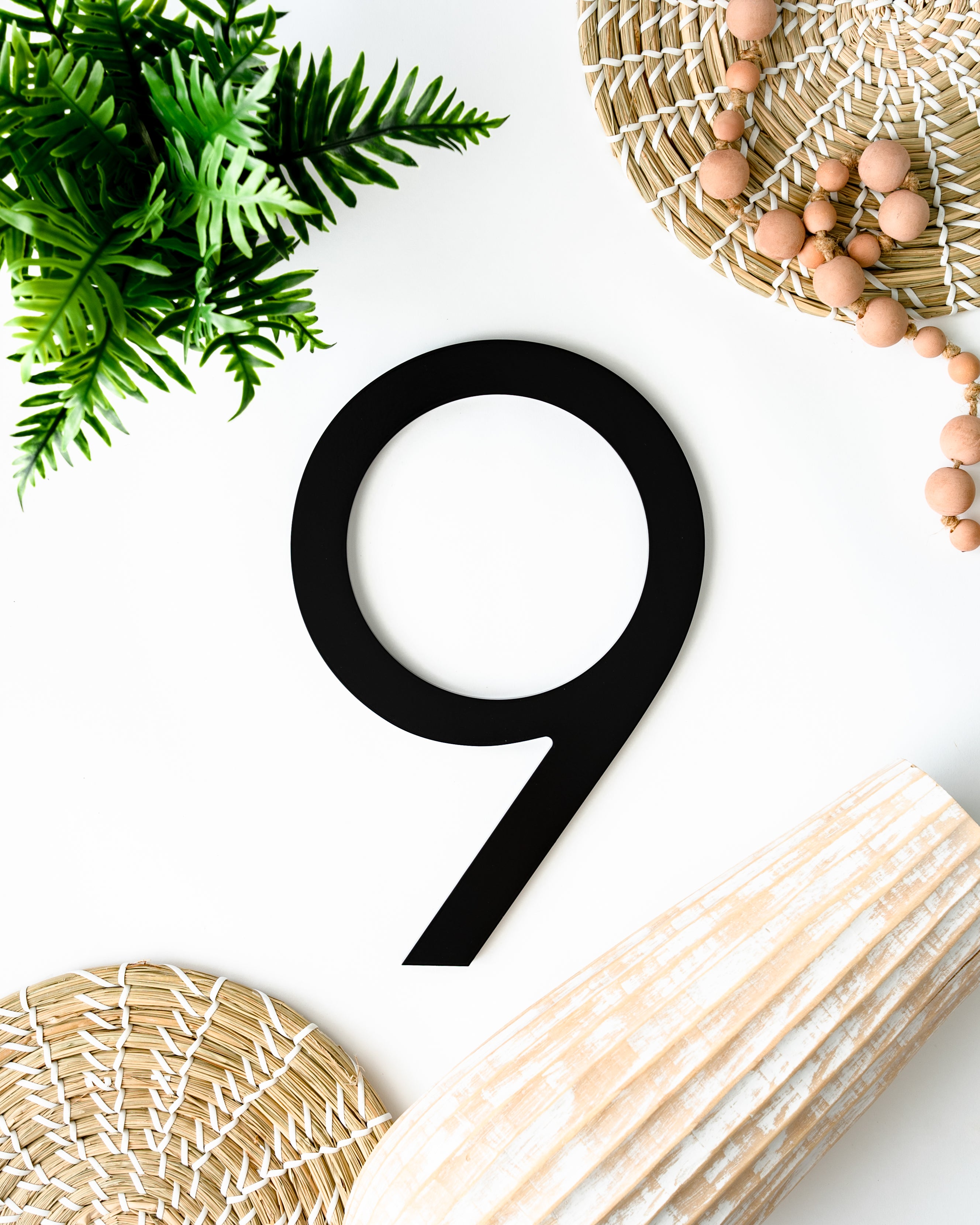 Modern Aluminum House Numbers #9