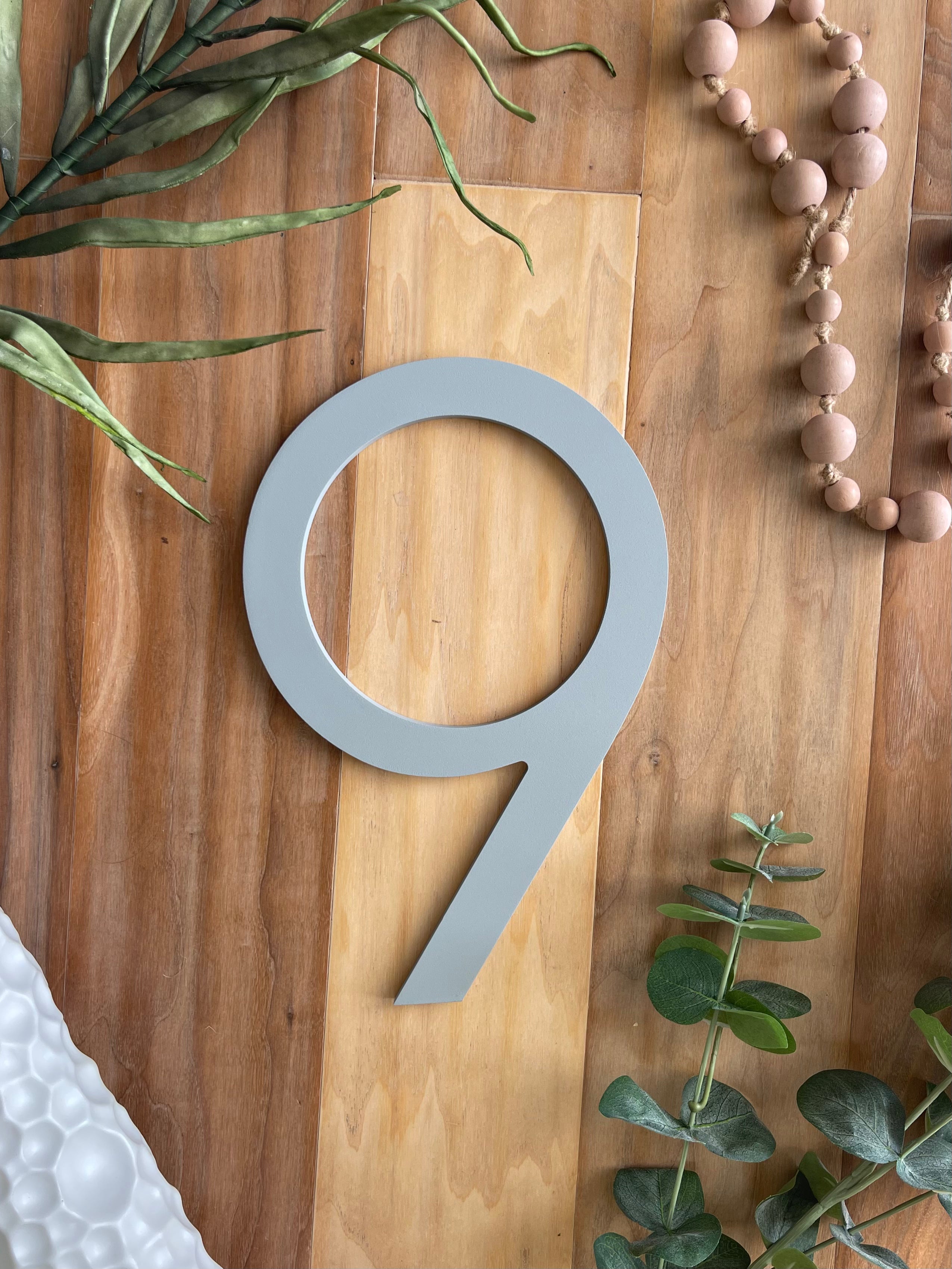 Modern Aluminum House Numbers #9