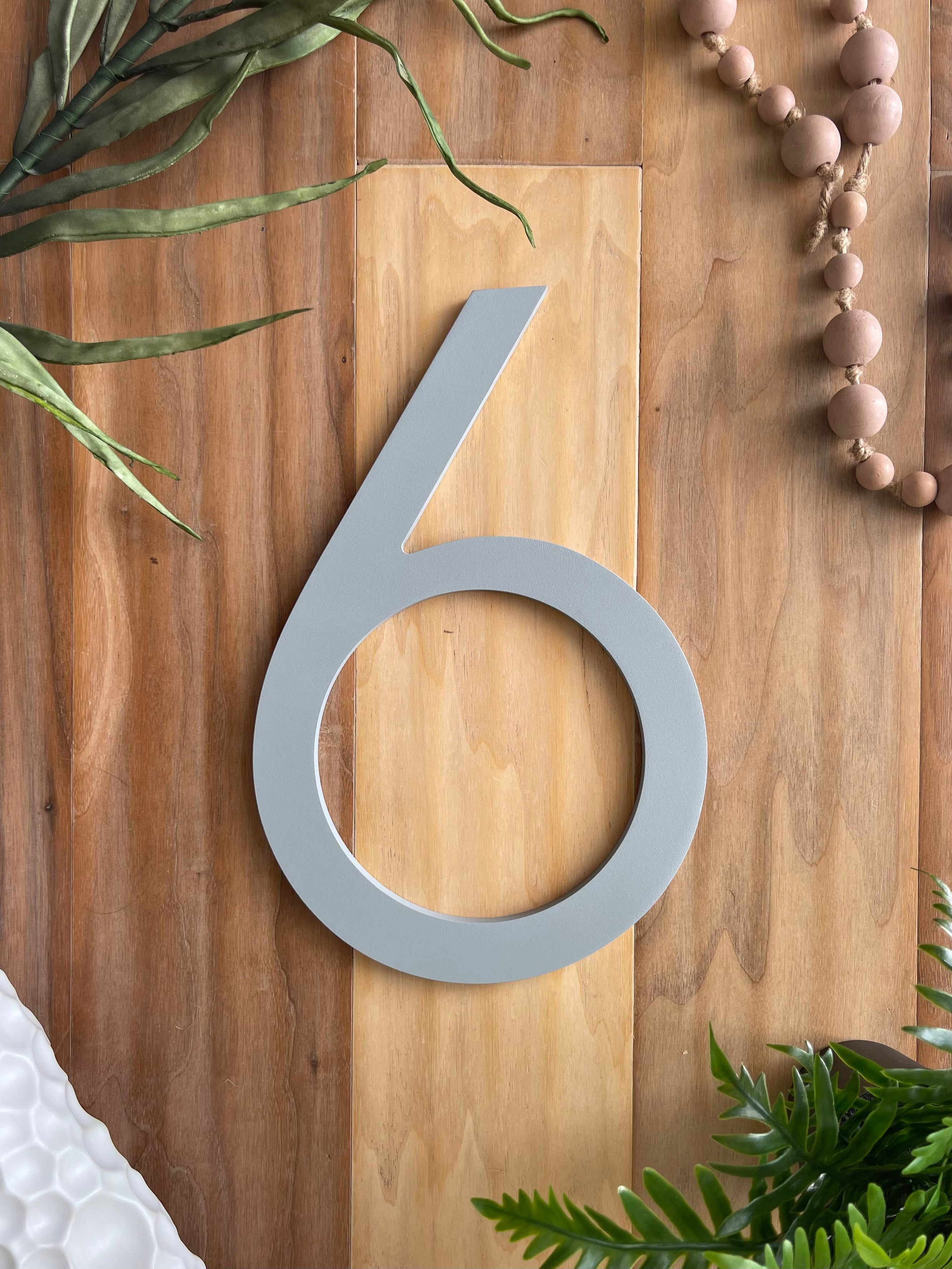 Modern Aluminum House Numbers #6