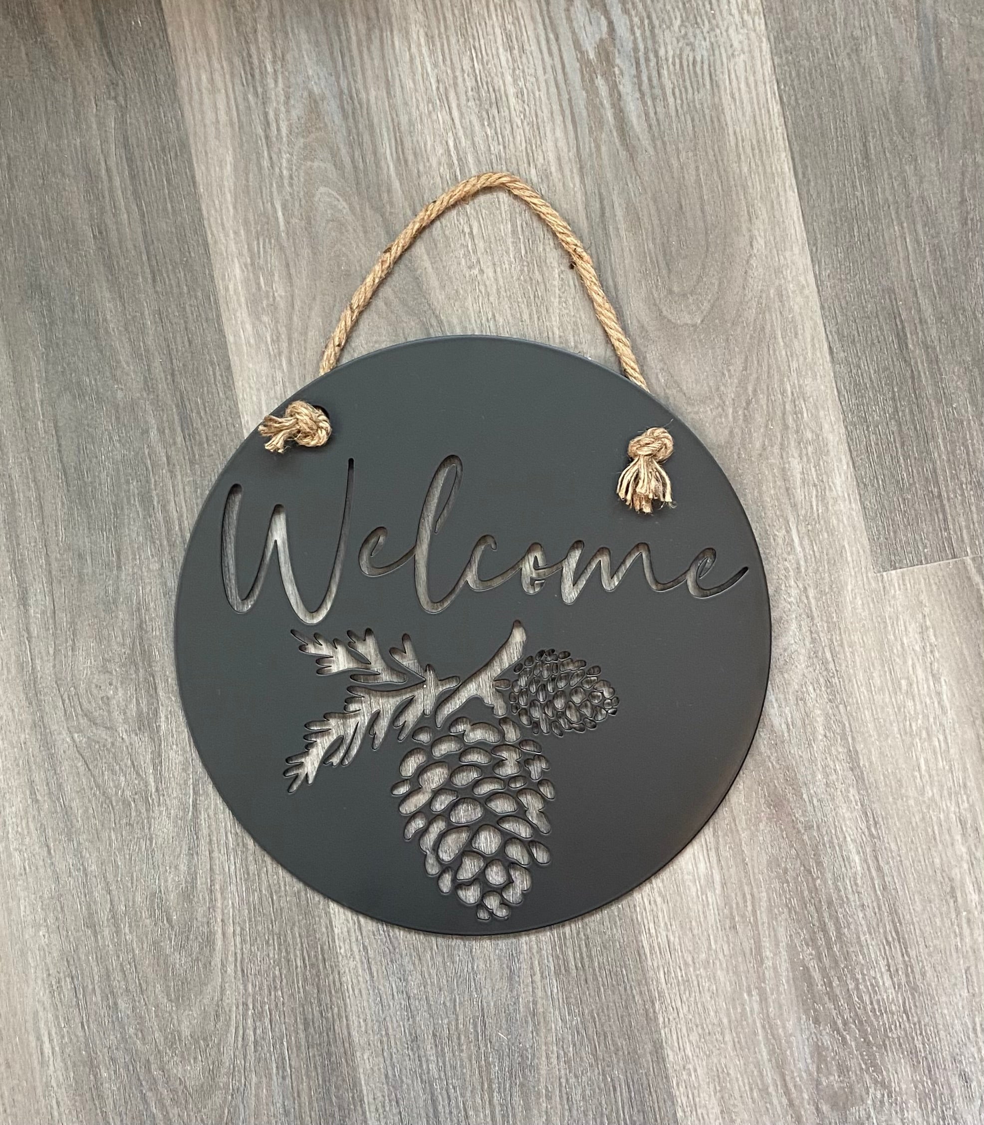 Welcome Pine Bough Plaque - IRONIK Original