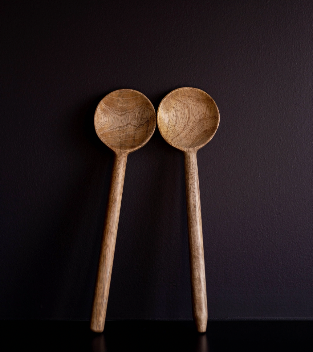 Mango Wood Serving Spoons (Set of 2)