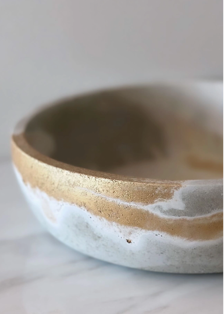 Gold Fusion Concrete Artisan Bowl