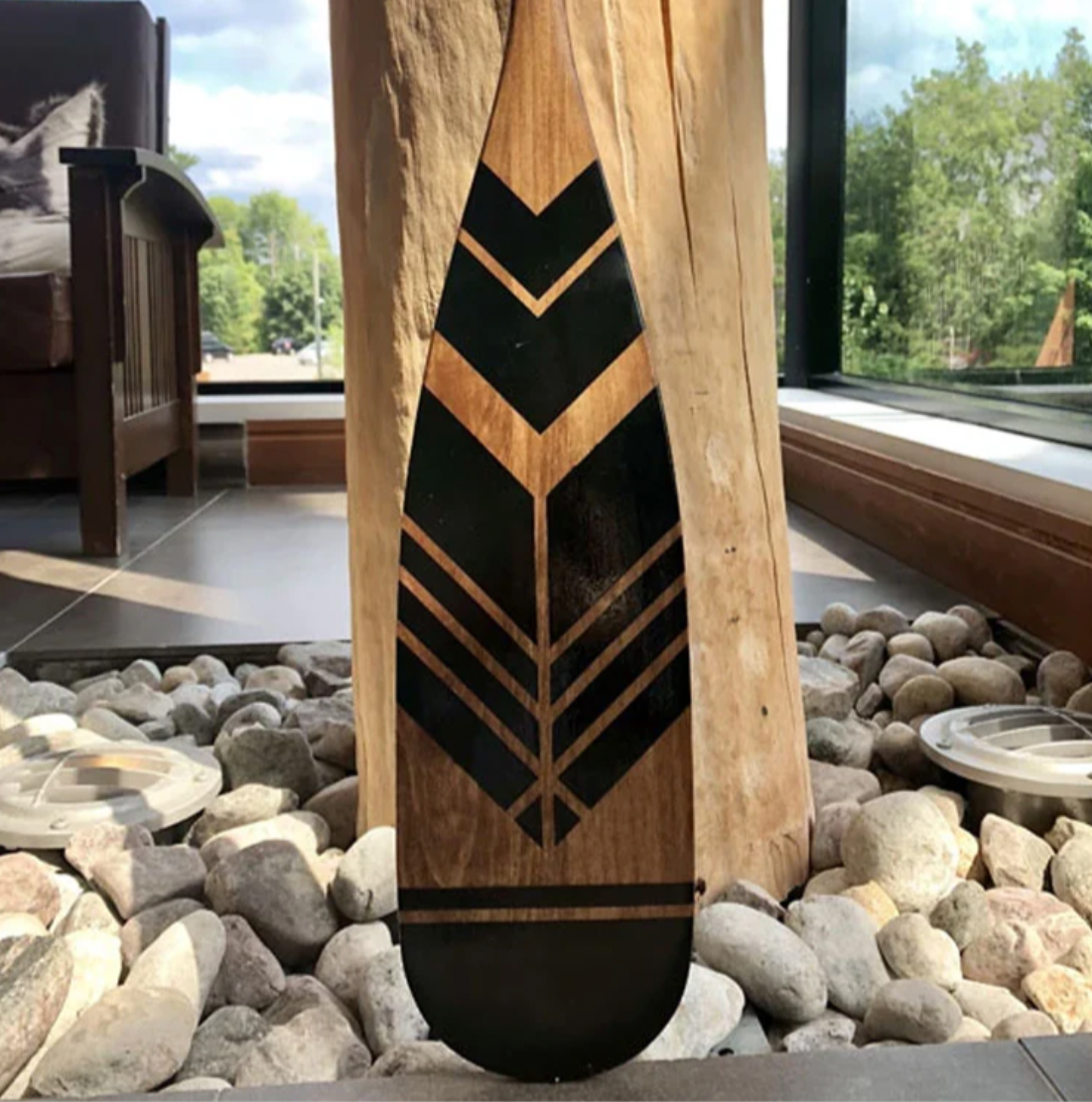 Hand Painted Artisan Paddle - 56" The Raven