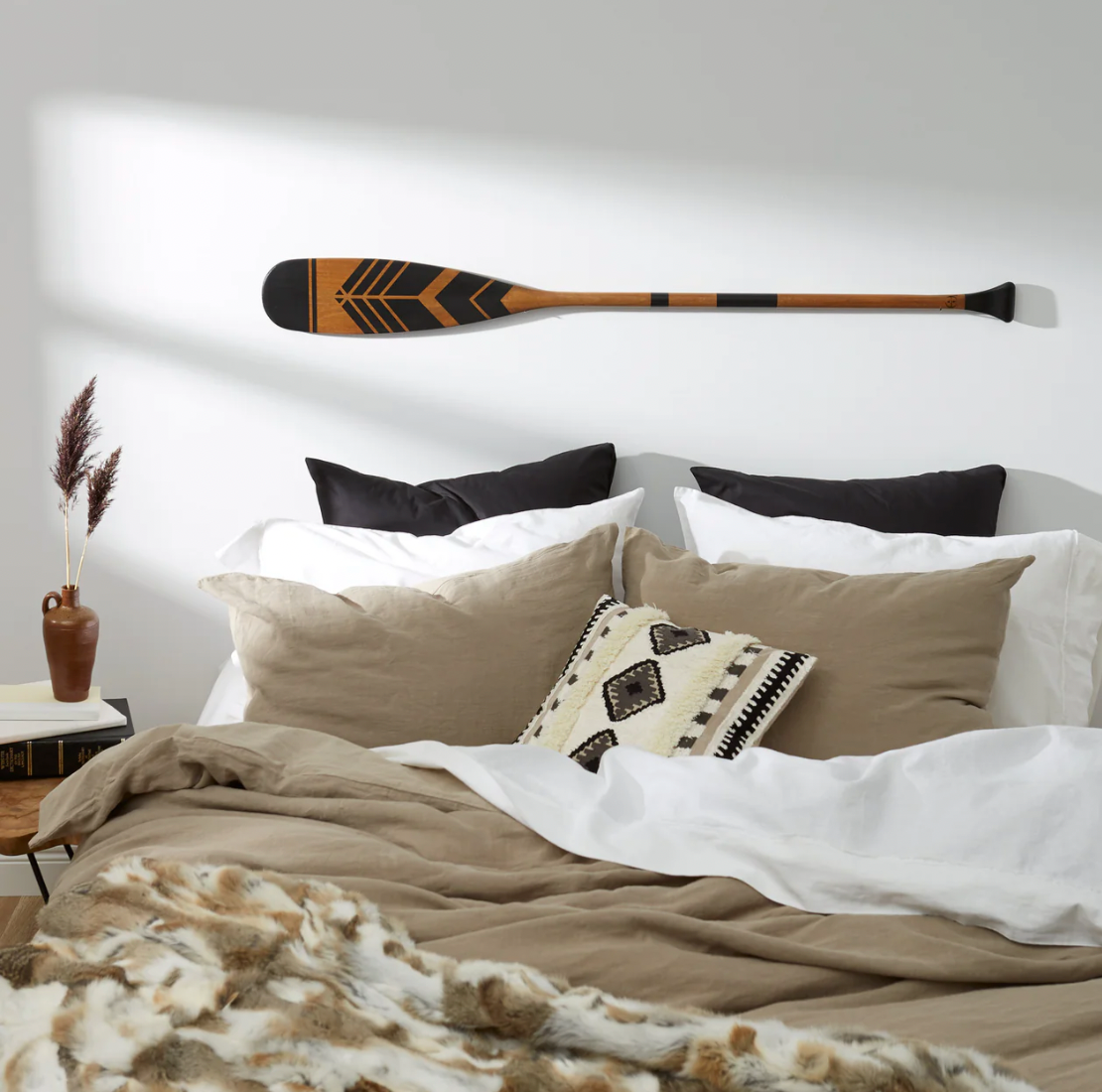 Hand Painted Artisan Paddle - 56" The Raven