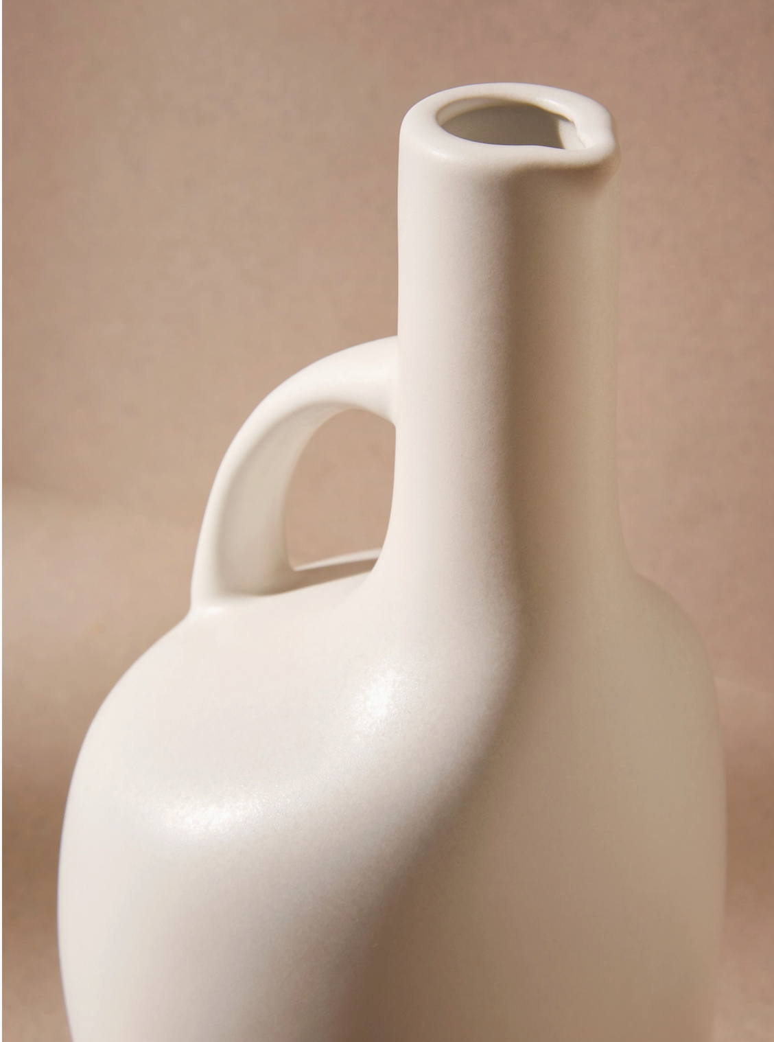 Stoneware Olive Oil Dispenser  - Matte White