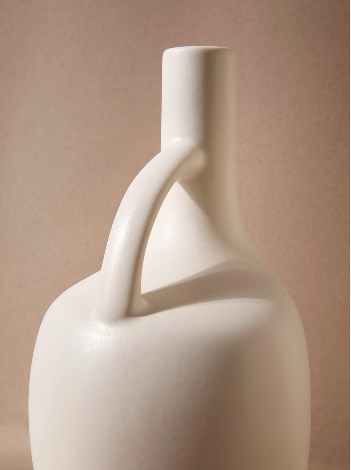 Stoneware Olive Oil Dispenser  - Matte White
