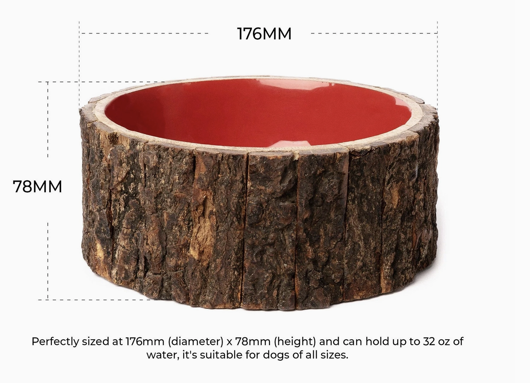 Farmhouse Wood Dog Bowl