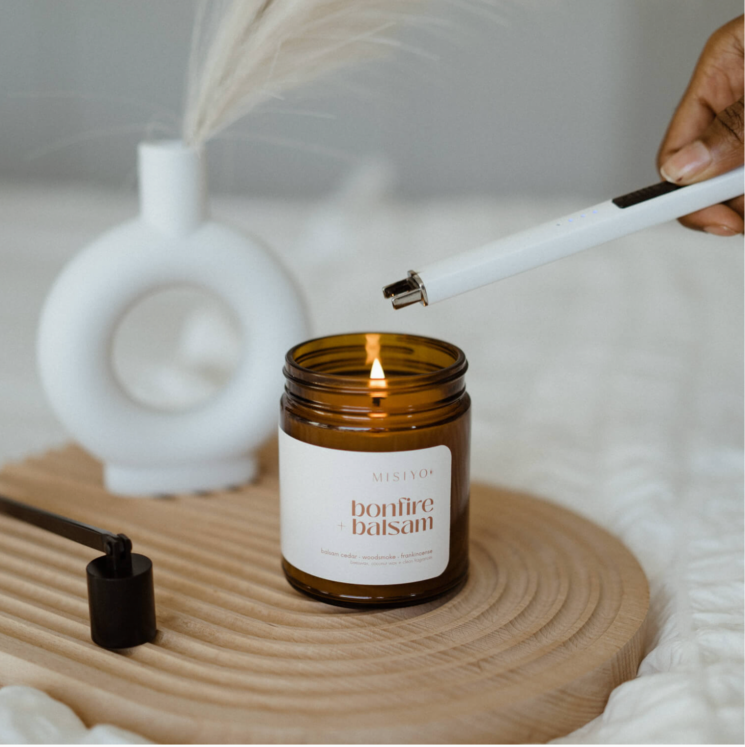 Misiyo Bonfire + Balsam | Beeswax Blend Candle Jar