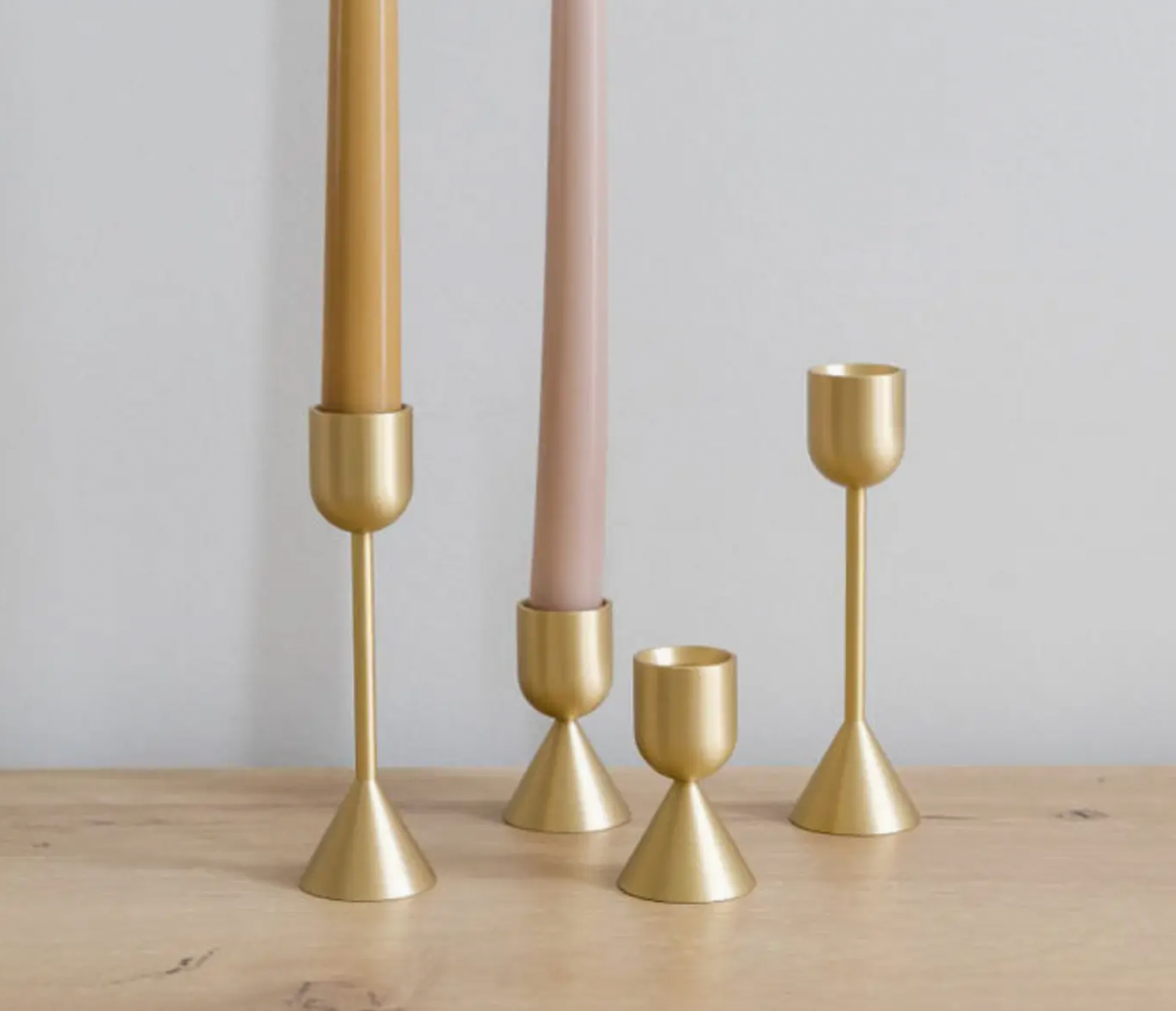 Gold Solid Brass Candlestick Holder | Taper Candle Holder 3" & 5.25"