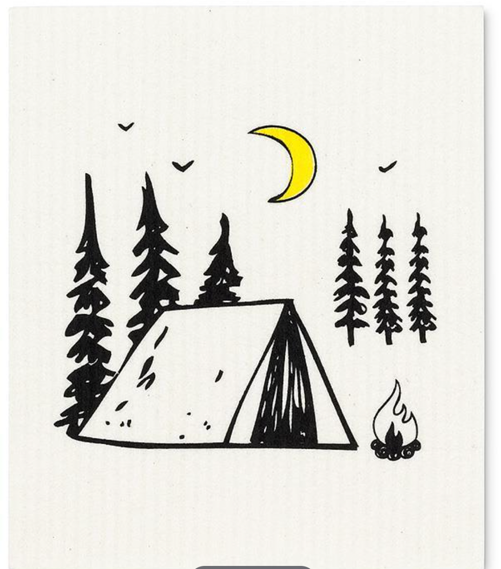 Camping Motif Dishcloths. Set of 2