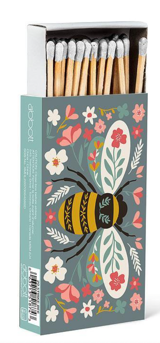 Colourful Floral Bee Matches. 45 Sticks